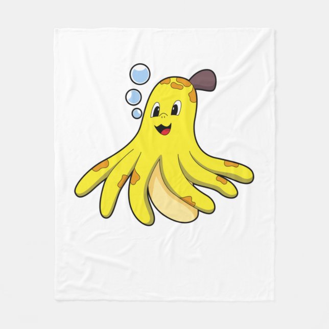 Couverture Polaire Poulpe comme banane (Devant)