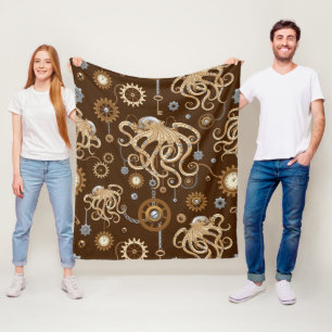 Couverture Polaire Poulpe Steampunk Rétro Fantastique Mécanique
