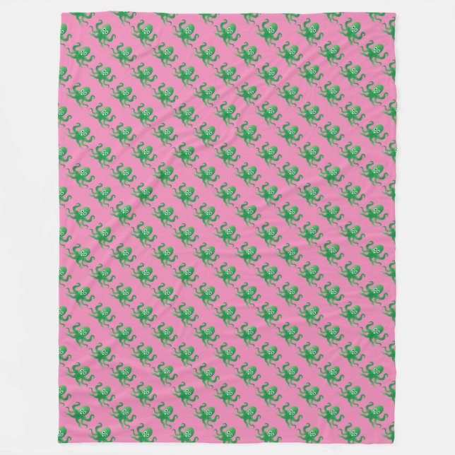 Couverture Polaire Poulpes verts amusants (Devant)