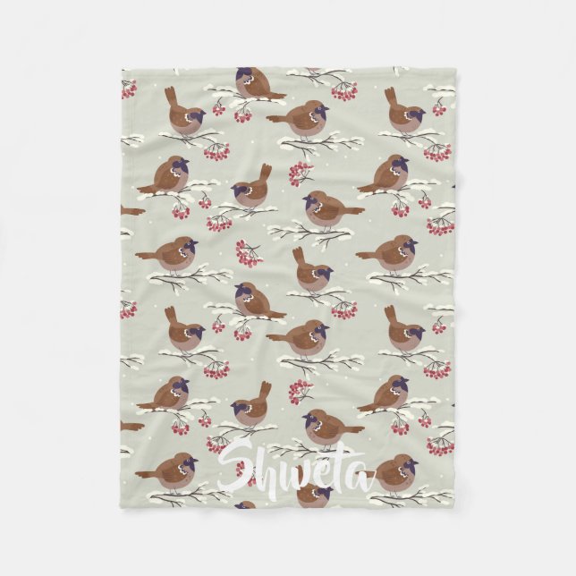 Couverture Polaire poupée de bébé Couchet de flottaison d'oiseaux de  (Devant)