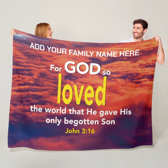 Couverture Polaire POUR DIEU SI AIMÉ LE MONDE LA Bible chrétienne Fam (En situation)