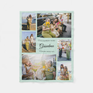 Couverture Polaire Pour grand-mère Douce et confortable collage photo