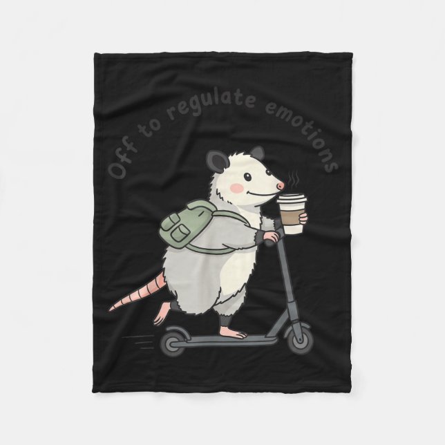 Couverture Polaire Pour réguler les émotions drôle opossum mental (Devant)