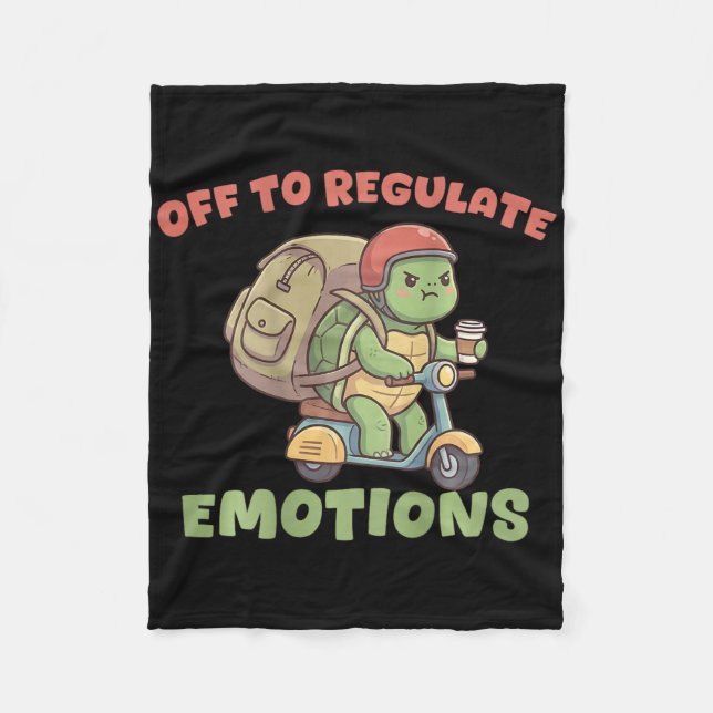 Couverture Polaire Pour réguler les émotions drôle scooter tortue hum (Devant)