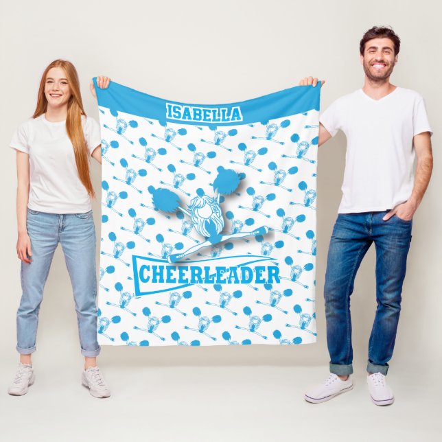 Couverture Polaire Pour un Pom-pom girl -Bébé bleu et blanc (En situation)