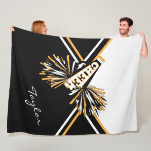 Couverture Polaire Pour un Pom-pom girl 📣 - Blanc, Or et Noir