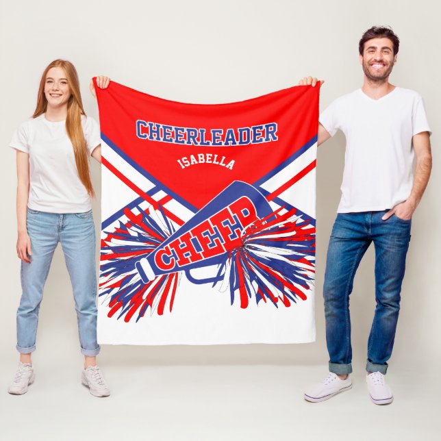 Couverture Polaire Pour un 📣 Pom-pom girl - Bleu, Blanc et Rouge (En situation)