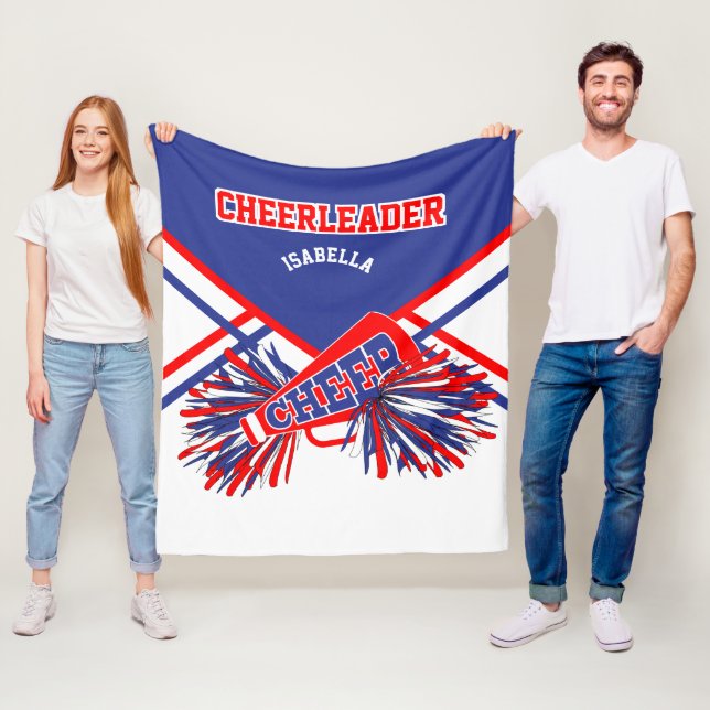Couverture Polaire Pour un 📣 Pom-pom girl - Bleu, Blanc et Rouge 2 (En situation)