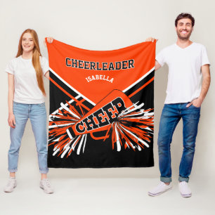 Couverture Polaire Pour un 📣 Pom-pom girl - Orange, Noir & Blanc