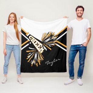 Couverture Polaire Pour une 📣 Pom-pom girl - Blanc, Or et Noir - P