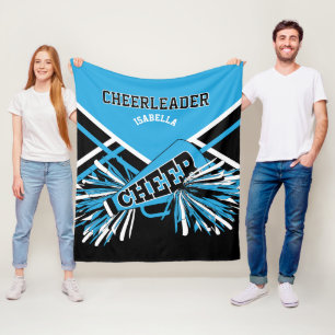 Couverture Polaire Pour une Pom-Pom Girl 📣 - Bleu Bébé, Noir & Blanc