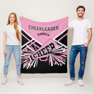 Couverture Polaire Pour une Pom-Pom Girl 📣- Rose, Blanc & Noir