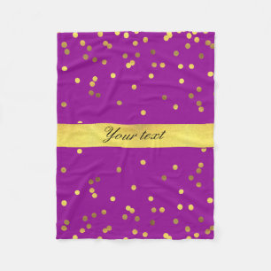 Couverture Polaire Pourpre moderne de confettis de feuille d'or de