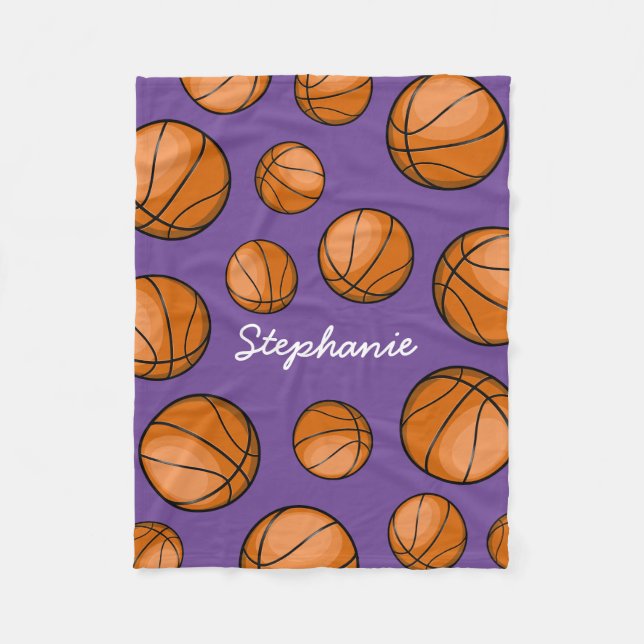Couverture Polaire Pourpre nommé fait sur commande de basket-ball (Devant)