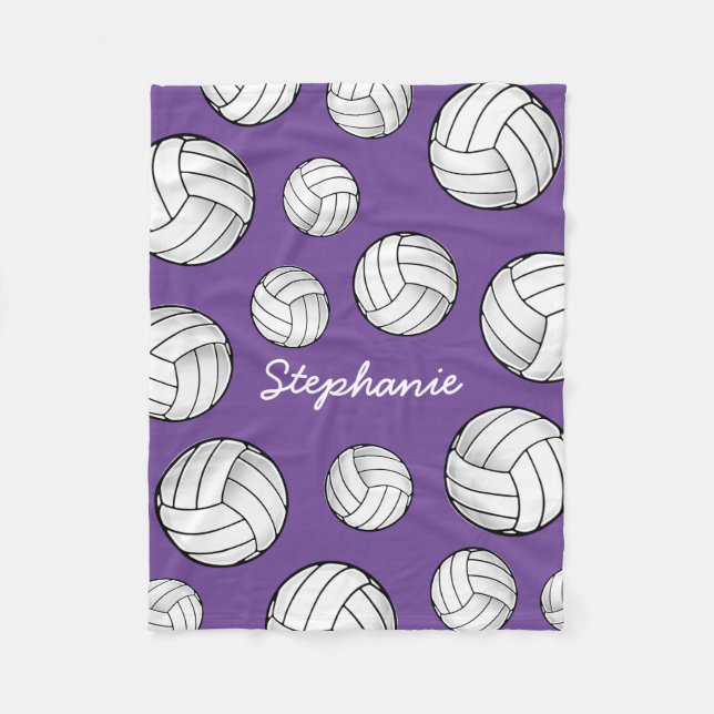 Couverture Polaire Pourpre nommé fait sur commande de volleyball (Devant)