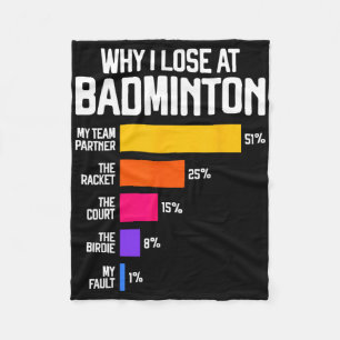 Couverture Polaire Pourquoi J'Ai Perdu À Badminton Funny Excuse Shutt