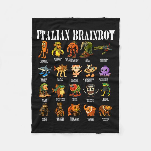 Couverture Polaire Pourriture de cerveau italienne Mèmes drôles de Br (Devant)