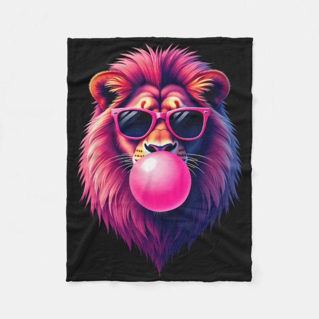 Couverture Polaire Poussant Le Lion Rose Buble Gum (Devant)