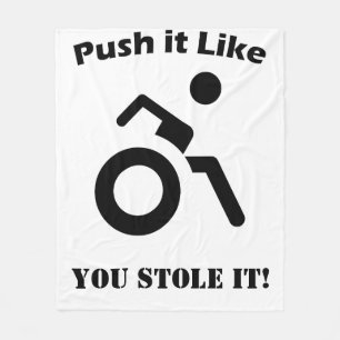 Couverture Polaire Pousse-le comme tu l'as volé ! Avec fauteuil roula
