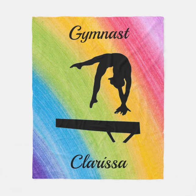 Couverture Polaire Poutre de gymnastique arc-en-ciel personnalisée (Devant)