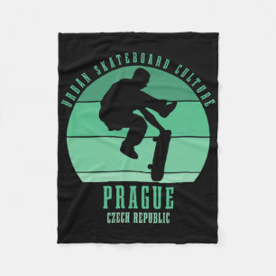 Couverture Polaire Prague République tchèque skateboarder Urne Skateb