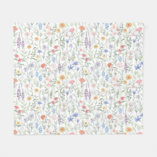 Couverture Polaire Prairie de fleurs sauvages coquette