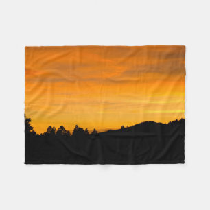 Couverture Polaire Prairie Hills Silhouette Coucher de soleil Photo A