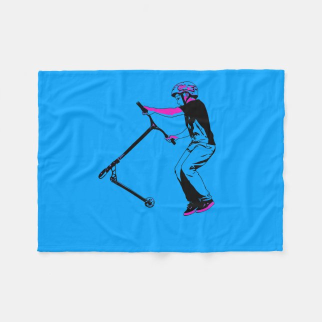 Couverture Polaire Pratiquer des tricks de trottinette - Cavalier de  (Devant (Horizontal))