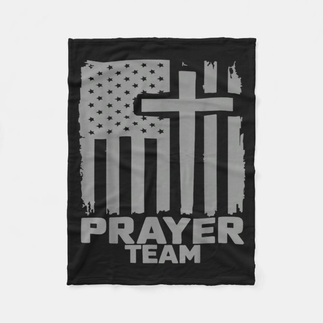 Couverture Polaire Prayer Team American Flag Christian Family Christi (Devant)