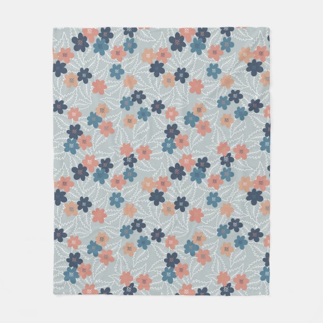 Couverture Polaire Pré aux fleurs printanières colorées (Devant)