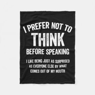 Couverture Polaire Préfère ne pas réfléchir avant de parler comme êtr