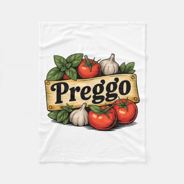 Couverture Polaire Preggo Costume Pregnancy Announcement Preggo Pasta (Devant)