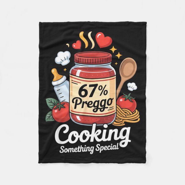 Couverture Polaire Preggo Sauce Pasta Pregnancy Announcement Funny 67 (Devant)