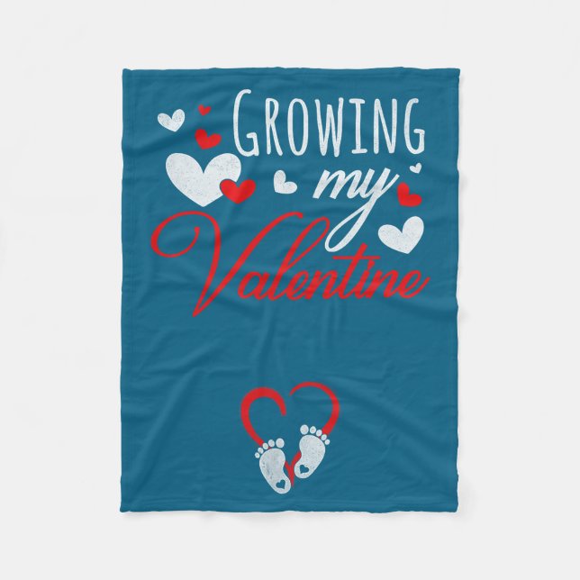 Couverture Polaire Pregnancy Announcement New Mom Growing My Valentin (Devant)