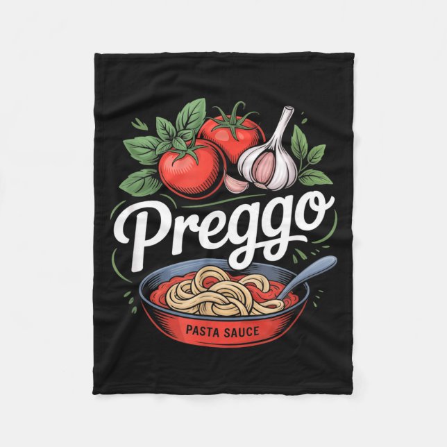 Couverture Polaire Pregnancy Announcement Prego Pasta Sauce Funny Pre (Devant)