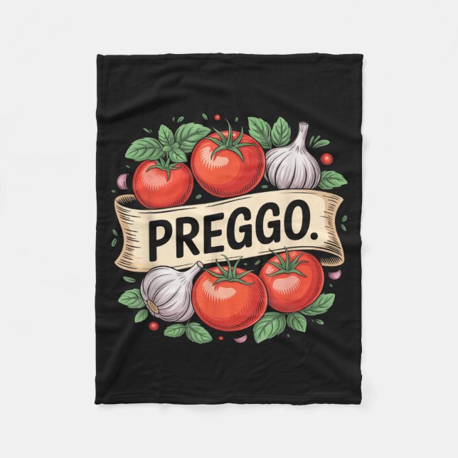 Couverture Polaire Pregnancy Announcement Prego Pasta Sauce Funny Pre (Devant)