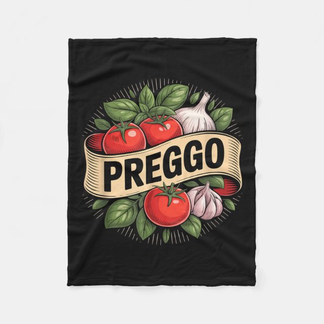 Couverture Polaire Pregnancy Announcement Prego Pasta Sauce Funny Pre (Devant)