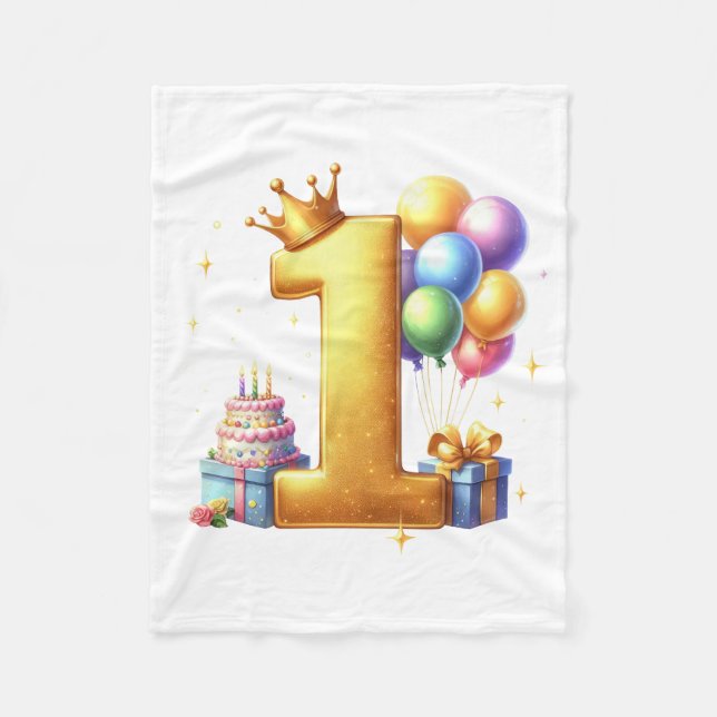 Couverture Polaire Premier anniversaire doré (Devant)