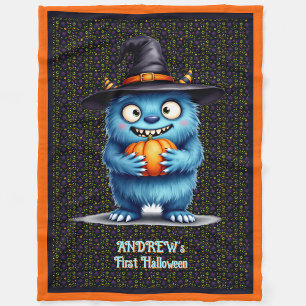 Couverture Polaire Premier Halloween Personnaliser Nom Maître Monstre