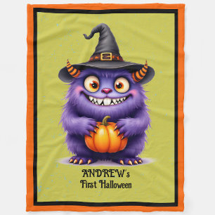 Couverture Polaire Premier Halloween Personnaliser Nom Mel Bébé Fleec