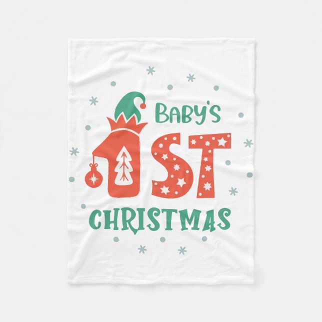 Couverture Polaire Premier Noël de bébé  (Devant)