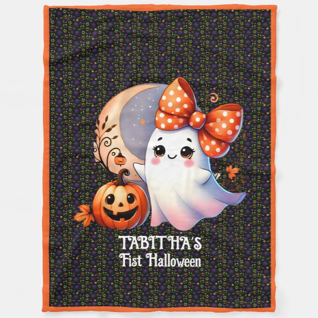 Couverture Polaire Première Halloween chaude Ajouter un nom bébé (Créateur téléchargé)