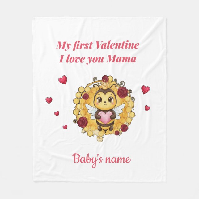 Couverture Polaire Première Saint-Valentin de bébé personnalisée  (Devant)
