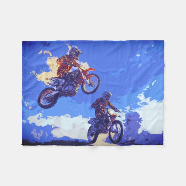 Couverture Polaire Prendre l'initiative - Motocross Racers (Devant (Horizontal))