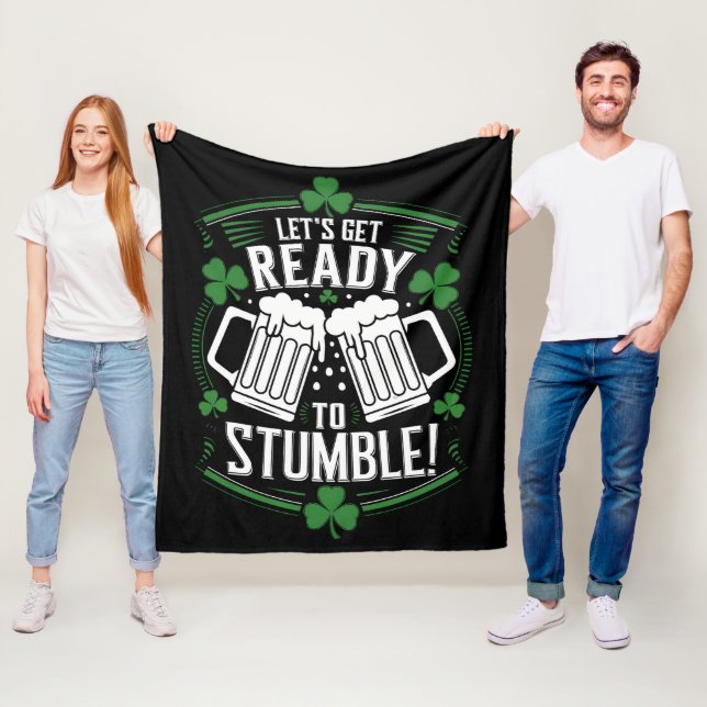 Couverture Polaire Préparons-nous à trébucher Drôle de St Patrick's D (En situation)