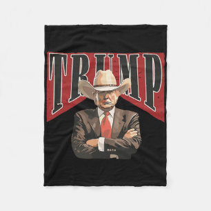 Couverture Polaire Président Trump Cowboy de l'Ouest