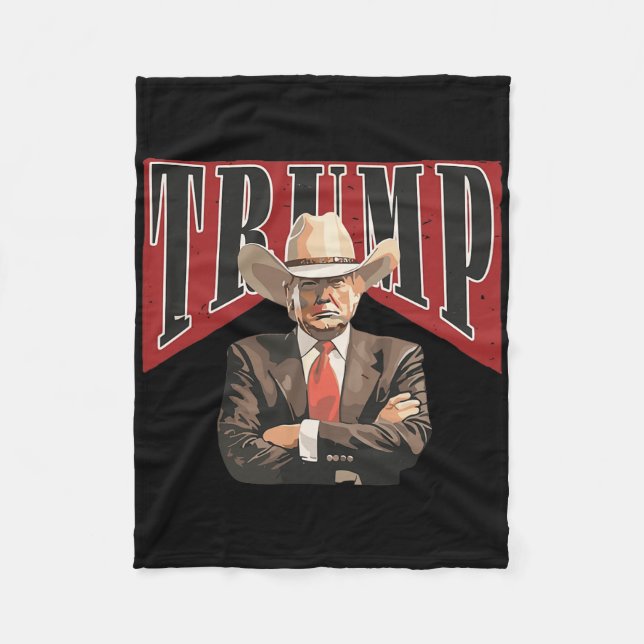 Couverture Polaire Président Trump Cowboy de l'Ouest  (Devant)