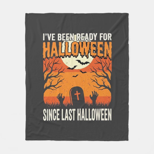 Couverture Polaire Prêt pour la conception de cimetière d'Halloween_1 (Devant)
