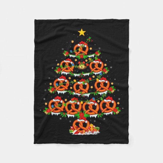 Couverture Polaire Pretzel Lover Xmas Lighting Pretzel Christmas Tree (Devant)