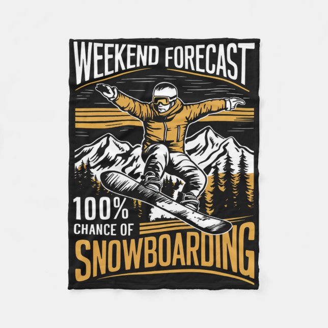 Couverture Polaire Prévision Du Week-End 100% Chance De Snowboard - S (Devant)